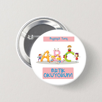Kitap Okuma Temalı İğneli Buton Rozet
