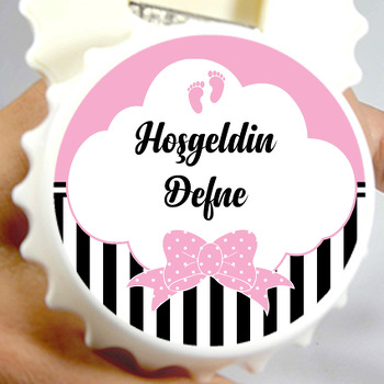 Kız Bebek Ayak İzi Temalı Kapak Şekilli Magnet Açacak