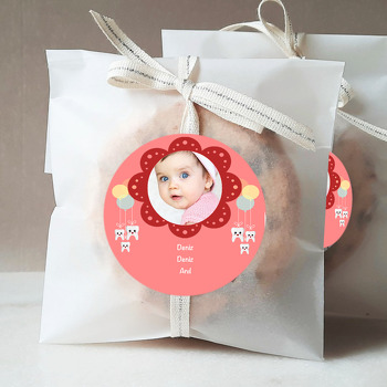 Kız Bebek İçin Kırmızı Çerçeve Temalı Diş Sticker