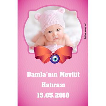 Kız Bebek Kudelalı Boncuklu Temalı Mevlüdü Magnet
