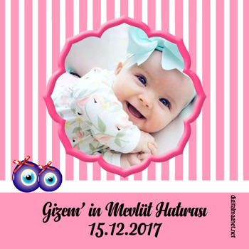 Kız Bebek Mevlüdü Hatırası Temalı   Kare Parti Afişi