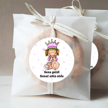 Kız Kardeşi ile Abla Yıldız Fon Temalı Sticker