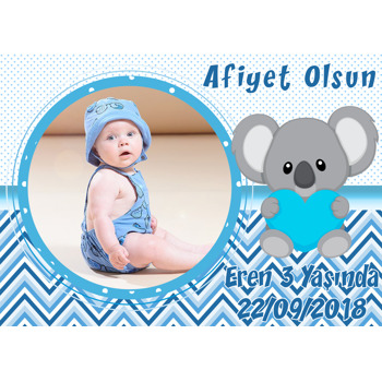 Koala Mavi Temalı Doğum Günü Amerikan Servis