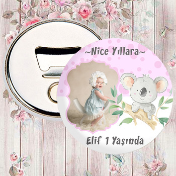 Koala Pembe Fon Temalı Magnet Açacak