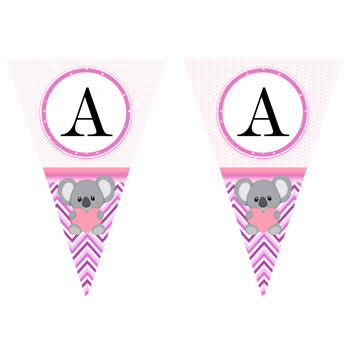 Koala Pembe Temalı Parti Banner