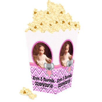 Koala Pembe Temalı Popcorn Kutusu