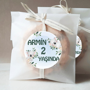 Koala Sevgisi ile Mavi Fon Temalı Sticker