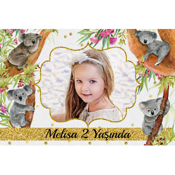 Koala Temalı Doğum Günü Magnet