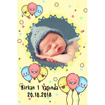 Komik Balonlar Temalı Doğum Günü Afiş