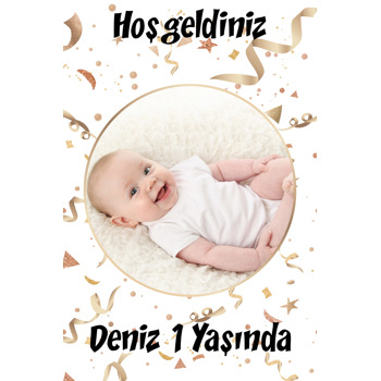 Konfeti Gold Temalı Doğum Günü Magnet
