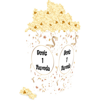 Konfeti Gold Temalı Popcorn Kutusu