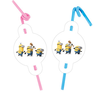 Koşan Minionlar Temalı Pipet ve Kartı