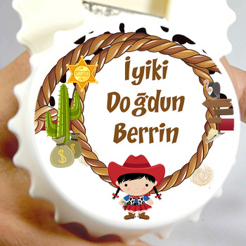 Kovboy Temalı Kapak Şekilli Magnet Açacak