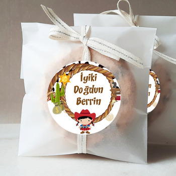 Kovboy Temalı Parti Sticker