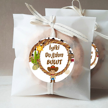 Kovboy Temalı Parti Sticker