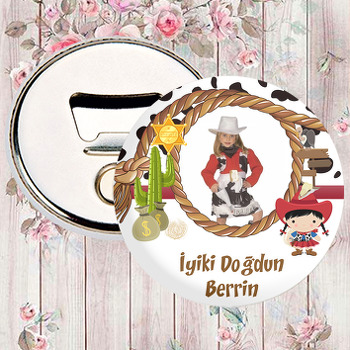 Kovboy Temalı Resimli Magnet Açacak