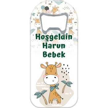 Krem Zürafa Temalı Uzun Magnet Açacak