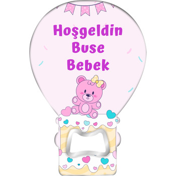 Kremalı Pasta ile Pembe Ayı Temalı Balon Magnet Açacak