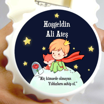 Küçük Prens ile Yıldızlar Temalı Kapak Şekilli Magnet Açacak