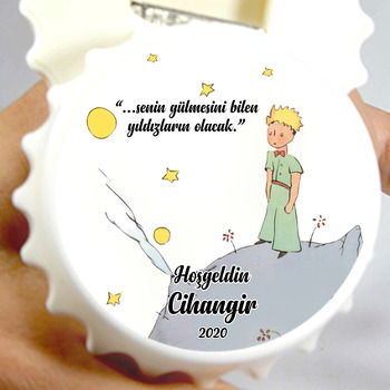 Küçük Prens Temalı Beyaz Kapak Şekilli Magnet Açacak