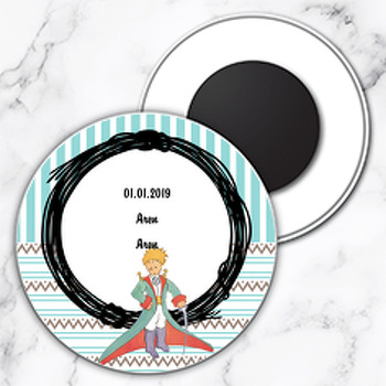 Küçük Prens Temalı Daire Plastik Magnet