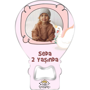 Kuğu ile Little Princess Temalı Balon Ahşap Magnet 