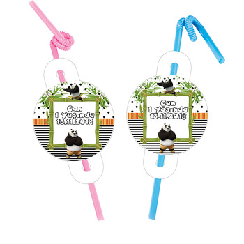 Kung Fu Panda Temalı Pipet ve Kartı