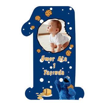 Kurabiye Canavarı Temalı Doğum Günü Magnet