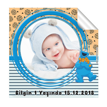 Kurabiye Canavarları 2 Temalı Kare Etiket