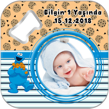 Kurabiye Canavarları 2 Temalı Kare Magnet Açacak