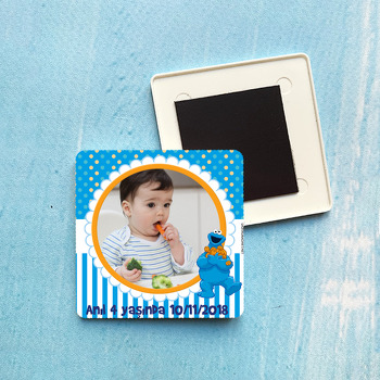 Kurabiye Canavarları Temalı Kare Plastik Kare Magnet
