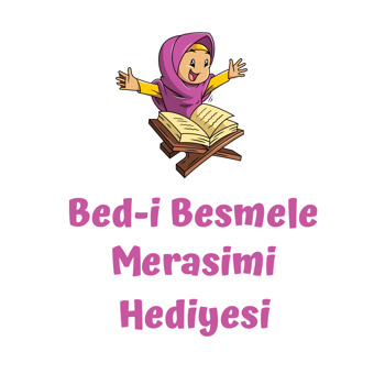 Kuran Okuyan Kız Çocuk ile Beyaz Fon Temalı Akrilik Daire Magnet