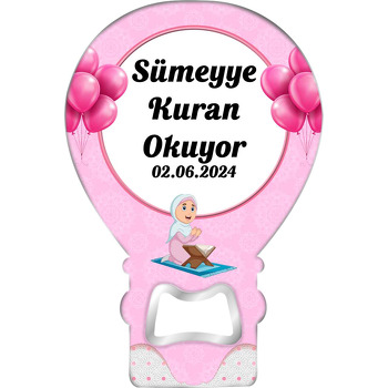 Kuran Okuyorum Pembe Temalı Balon Magnet Açacak