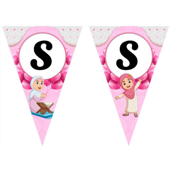 Kuran Okuyorum Pembe Temalı Parti Banner
