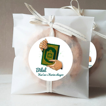 Kuranı Kerim Okuyorum ile Yeşil Temalı Sticker