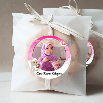 Kuranı Kerim Okuyorum Pembe Temalı Resimli Sticker