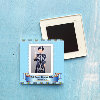 Kurdeleli Sünnet Temalı Kare Plastik Kare Magnet