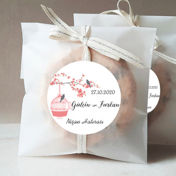 Kuş Temalı Söz Nişan Nikah Sticker