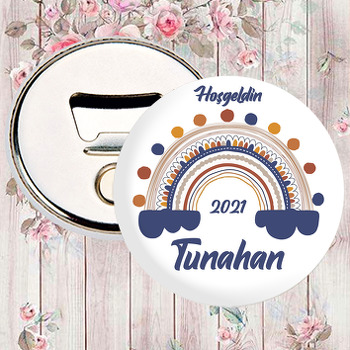  Lacivert ile Pastel Tonlarda Gökkuşağı Temalı Magnet Açacak