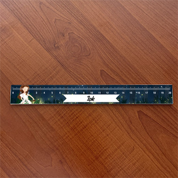 Lacivert Ormanda Işıklı Kız Çocuğu Temalı Hediyelik Cetvel