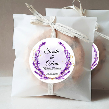 Lavanta Çelenk Çerçeve Temalı Sticker