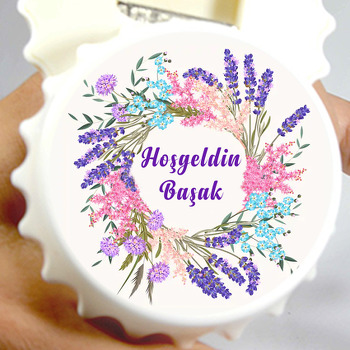 Lavanta Çerçeve Temalı Kapak Şekilli Magnet Açacak