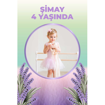 Lavanta Diyarı Temalı Resimli Doğum Günü Afiş