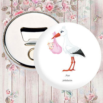 Leylak Temalı Hoşgeldin Bebek Magnet Açacak