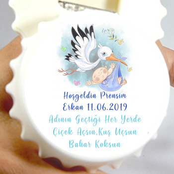 Leylek 2 Temalı Kapak Şekilli Magnet Açacak