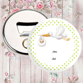 Leylek Taşıyan Bebek Temalı Magnet Açacak