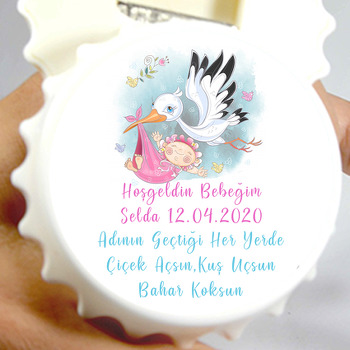Leylek Temalı Kapak Şekilli Magnet Açacak