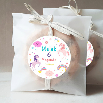 Lila ile Pembe Unicorn Temalı Sticker