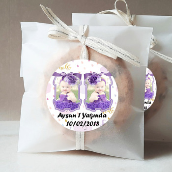 Lila Kurdela Temalı Resimli Sticker