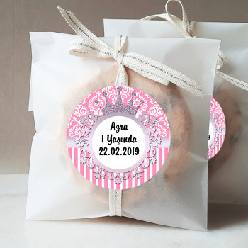 Lila Taç Damask Temalı Sticker